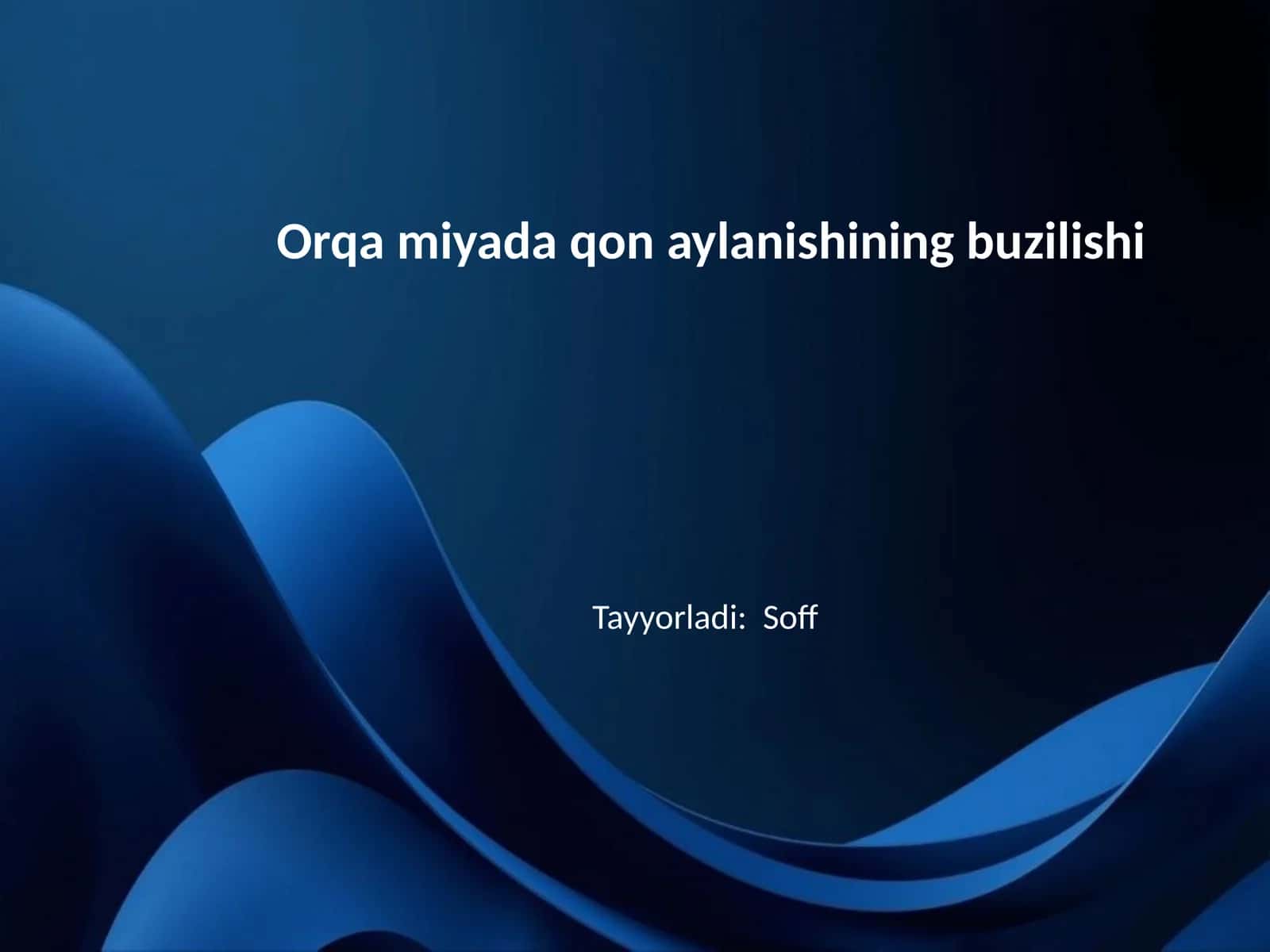 Orqa miyada qon aylanishining buzilishi 1