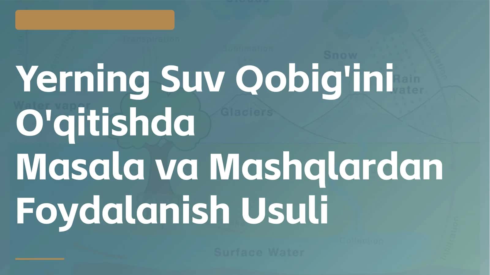 Yerning Suv Qobig'ini O'qitishda Masala va Mashqlardan Foydalanish Usuli 1