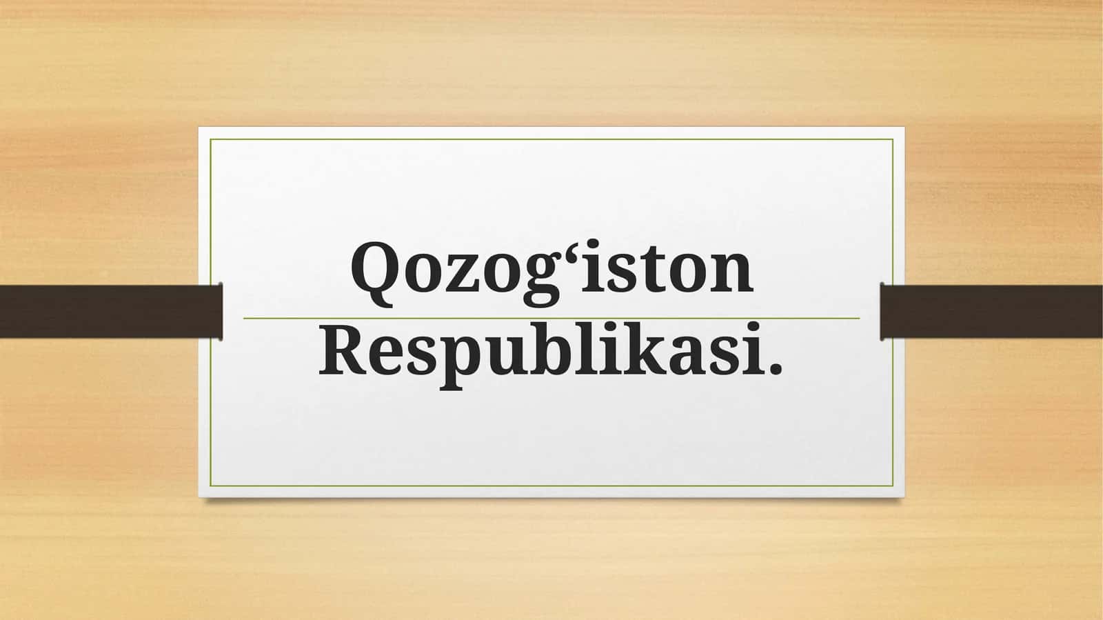 Qozogʻiston Respublikasi 1