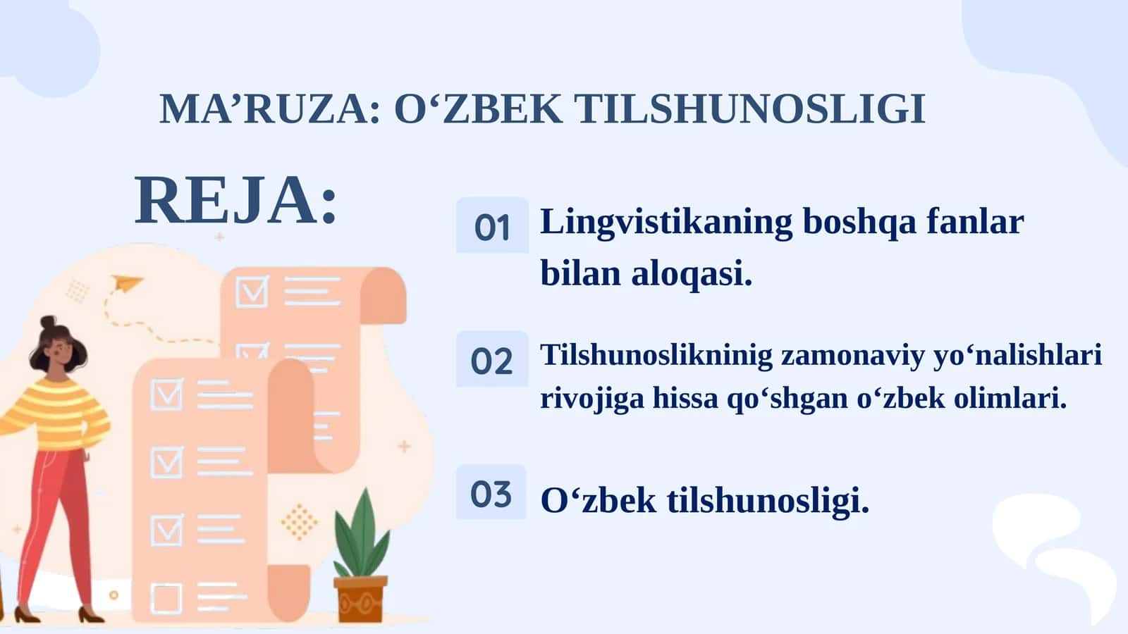 O‘ZBEK TILSHUNOSLIGI 1