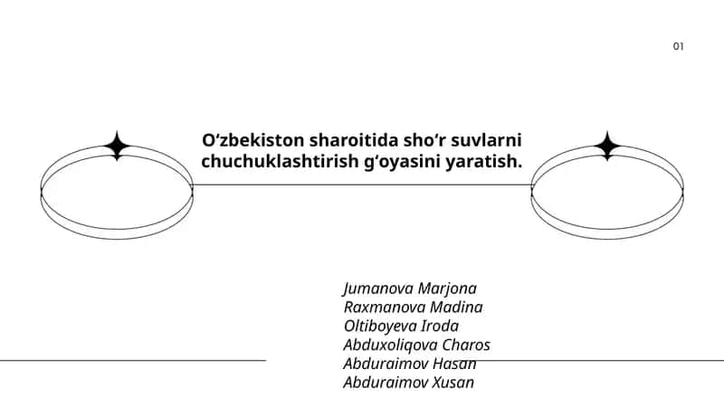 Shoʻr suvlarni chuchuklashtirish gʻoyasi 1