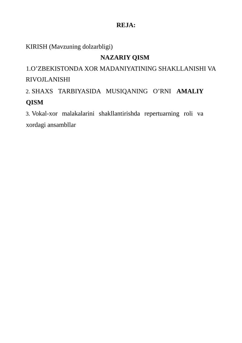 Xor san'ati va qo'shiqchilik 1