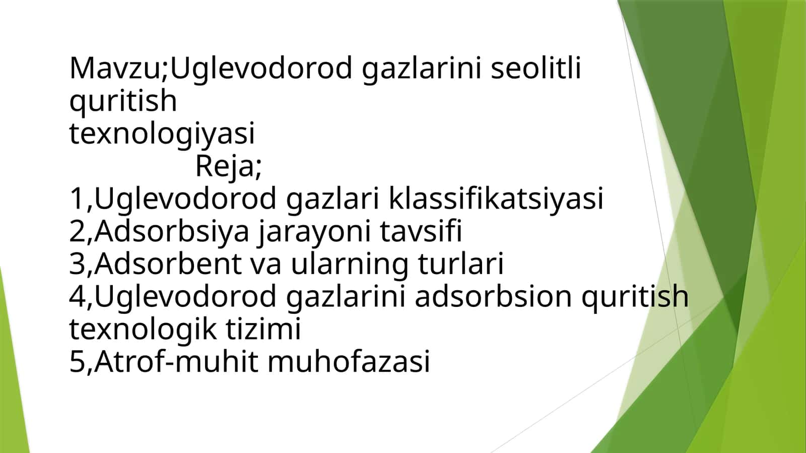 Uglevodorod gazlarini seolitli quritishtexnologiyasi 1