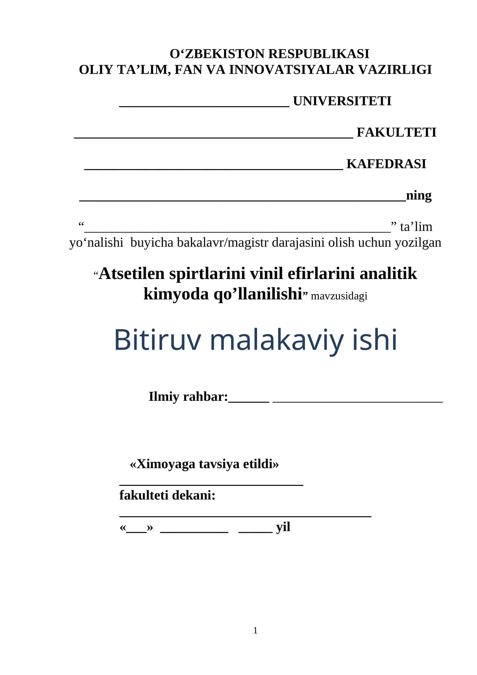 Atsetilen spirtlarini vinil efirlarini analitik kimyoda qo’llanilishi 1