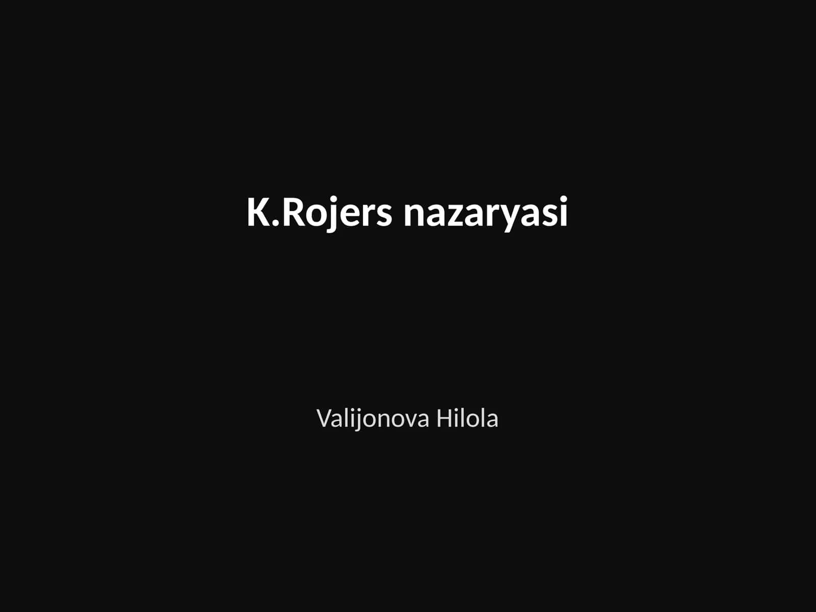 K.Rojers nazaryasi 1
