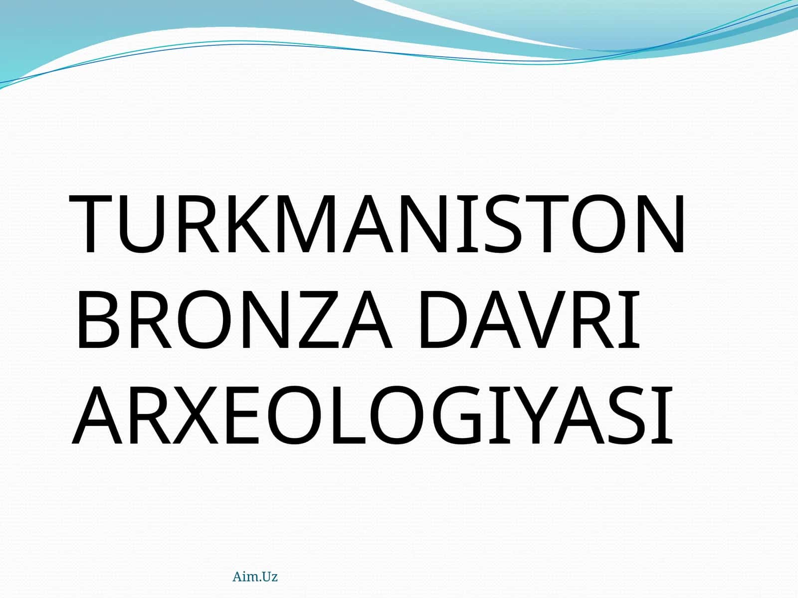 TURKMANISTON BRONZA DAVRI ARXEOLOGIYASI 1