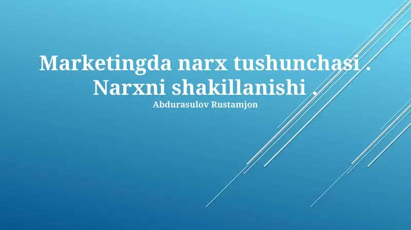 Narxlash Strategiyalari 1