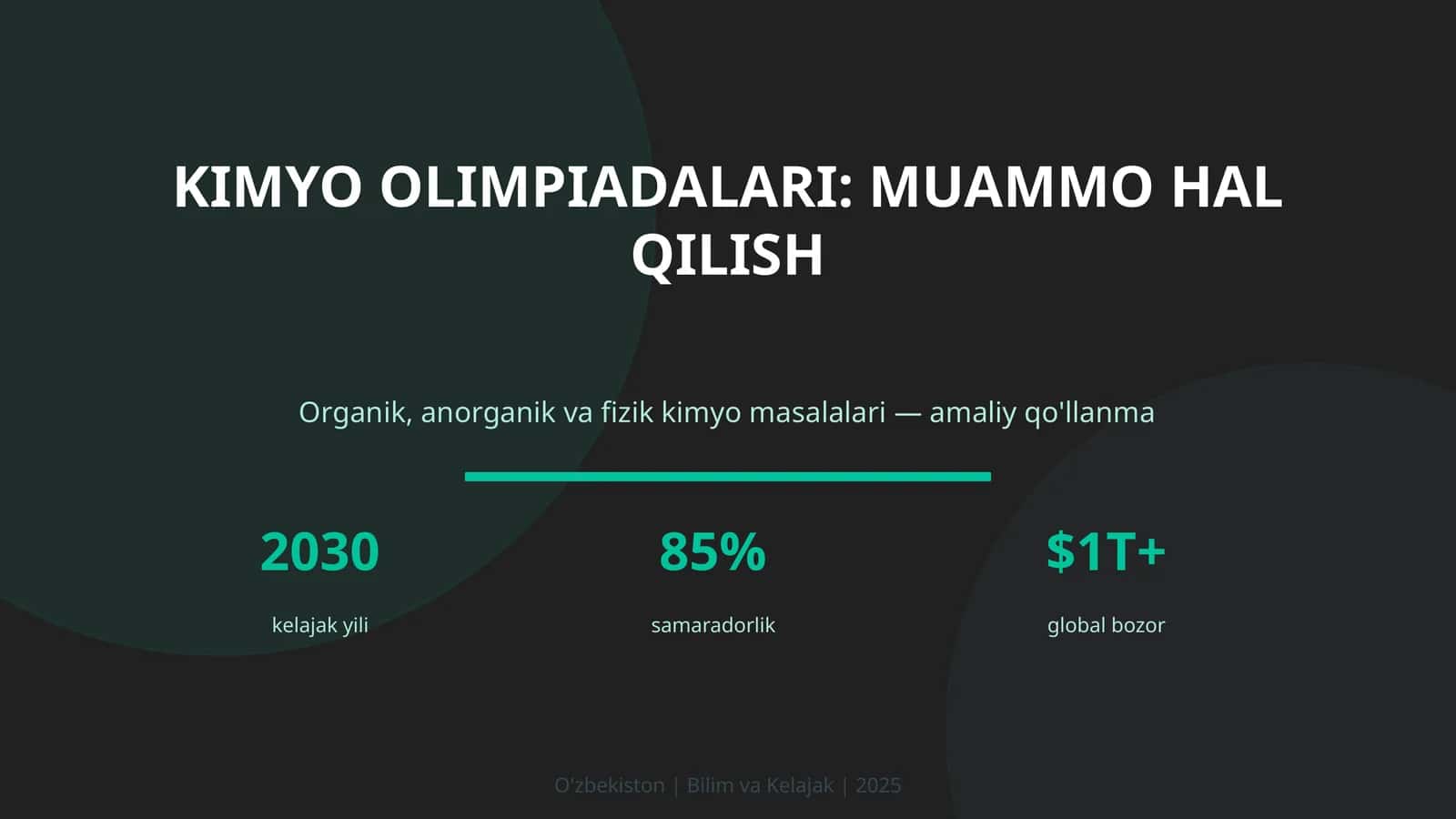 Kimyo olimpiadalari: muammo hal qilish 1