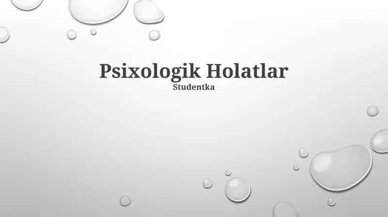 Psixologik Holatlar 1