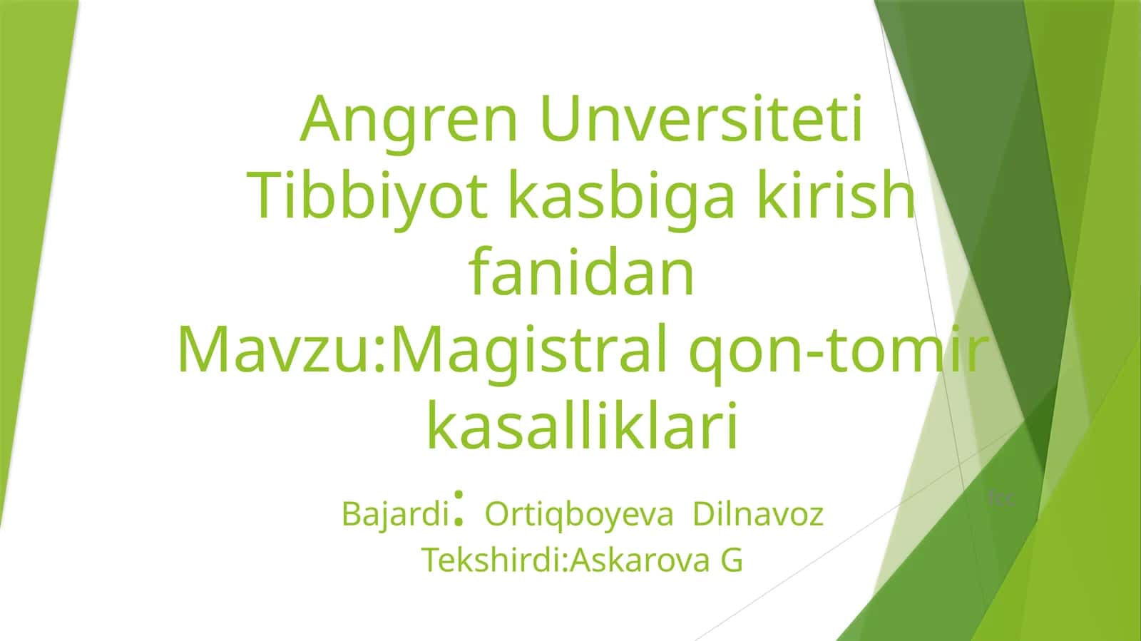 Magistral qon-tomir kasalliklari 1