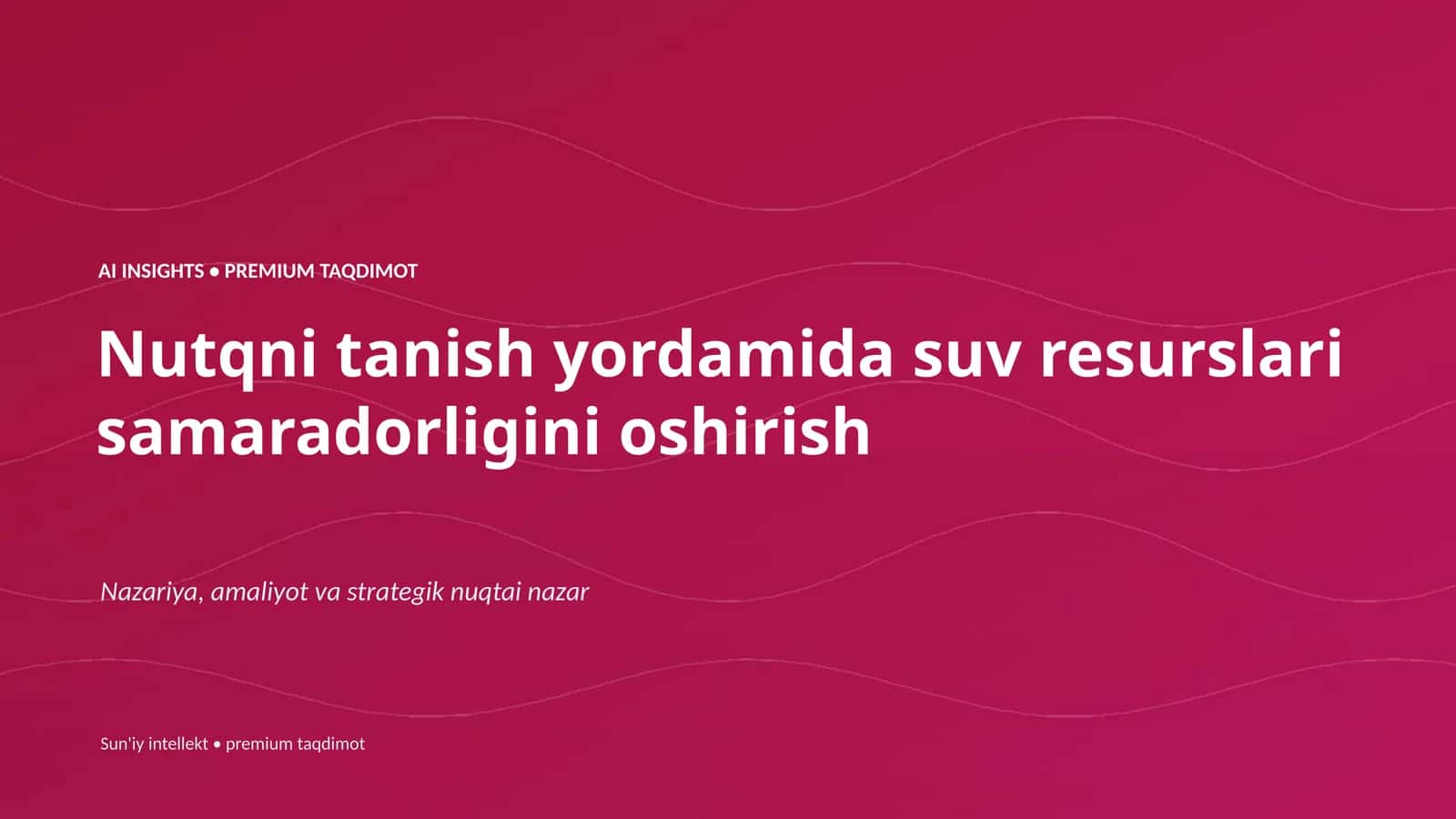 Nutqni tanish yordamida suv resurslari samaradorligini oshirish 1
