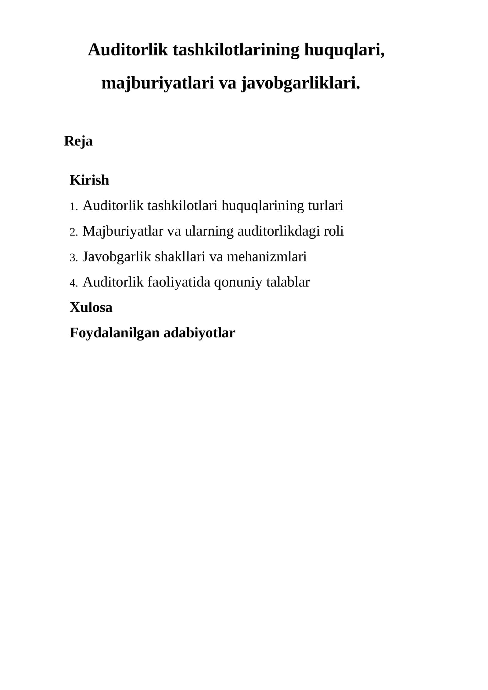 Moliyaviy auditorlik tashkilotlarining huquq - majburiyatlariga oid tadqiqot 1