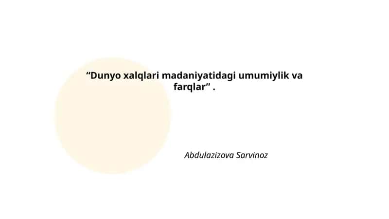 Diniy e'tiqod va ibodat amaliyotlari 1