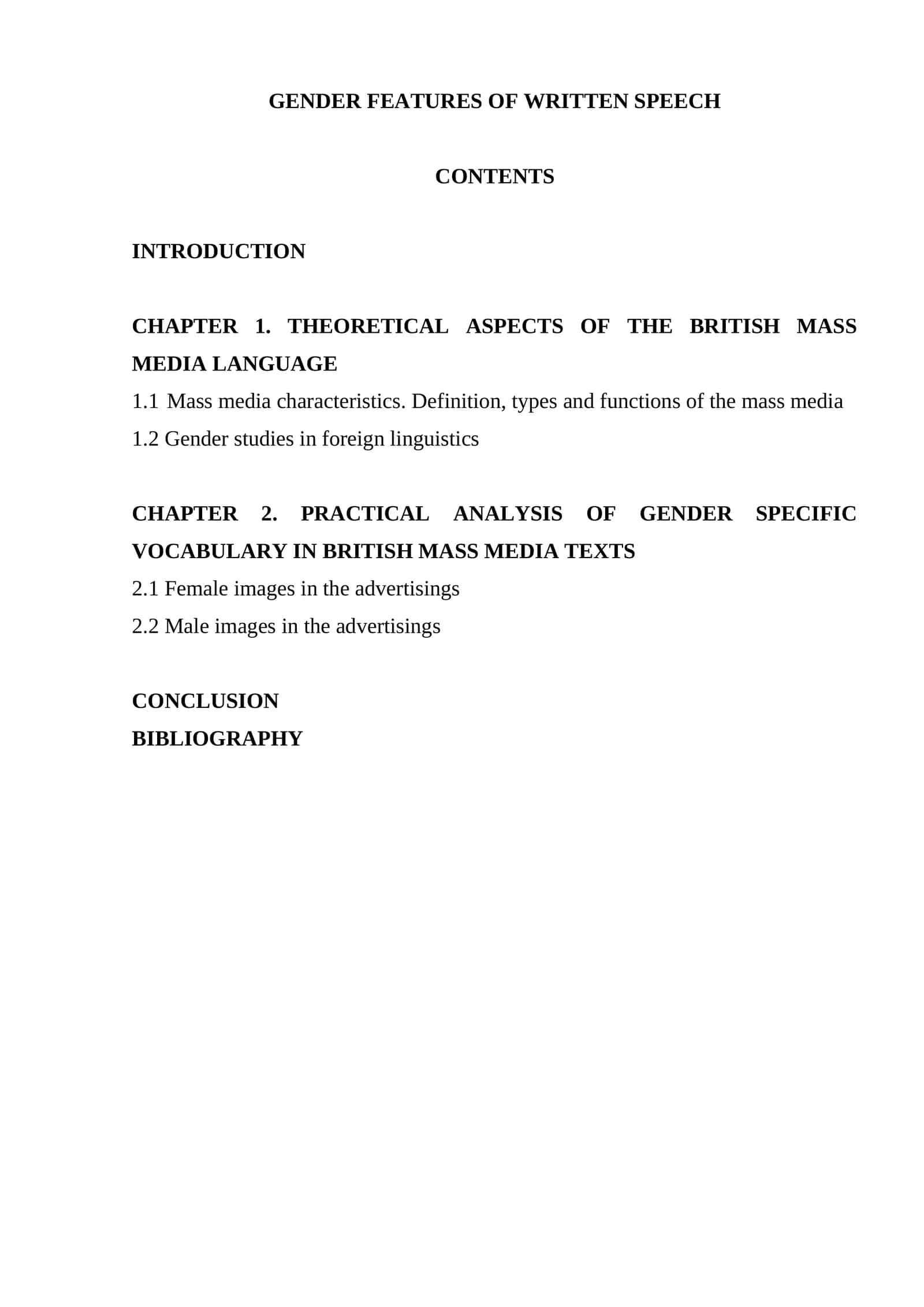 GENDER FEATURES OF WRITTEN SPEECH 1