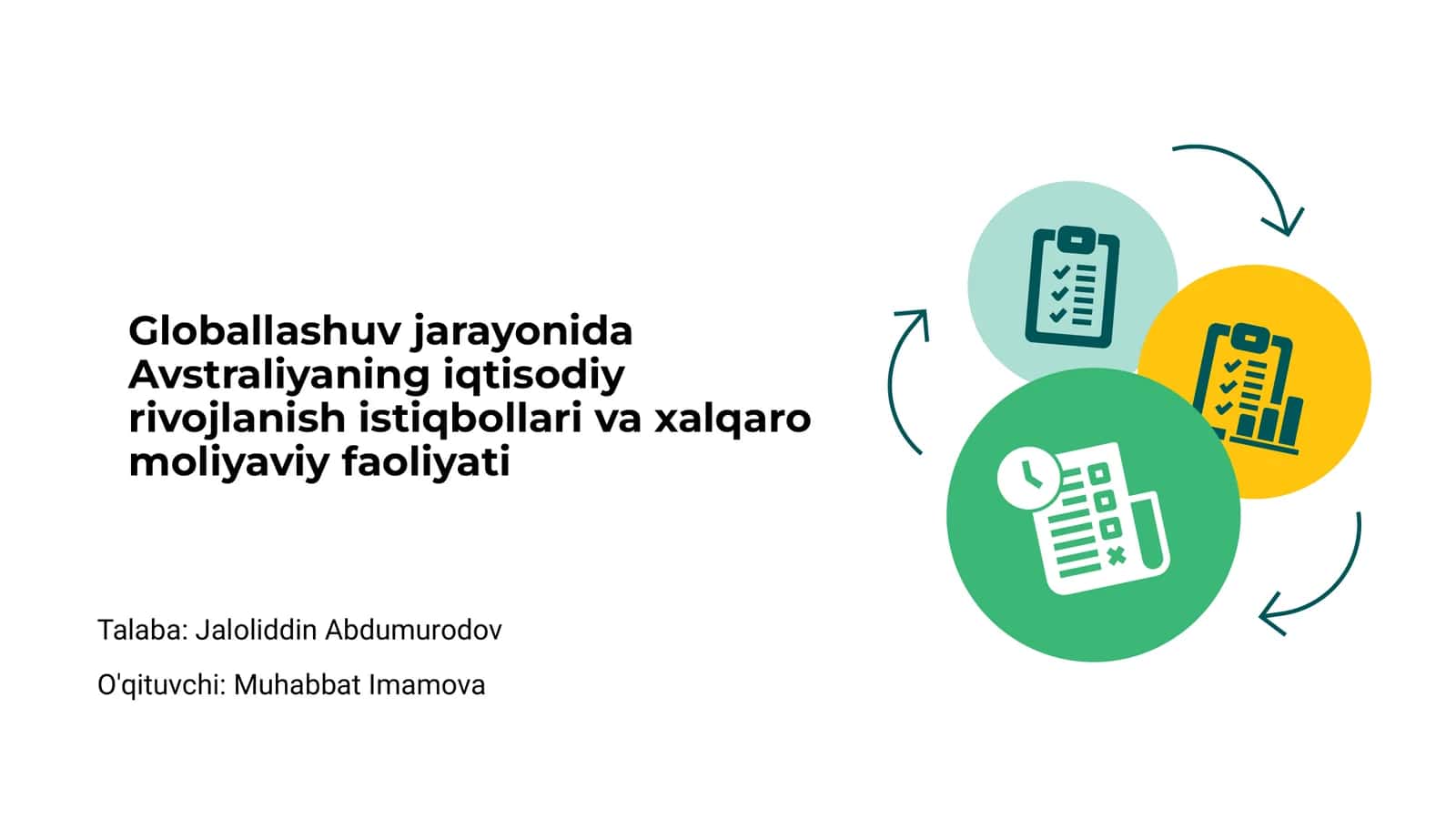 Avstraliyaning iqtisodiy rivojlanish istiqbollari va xalqaro moliyaviy faoliyati 1