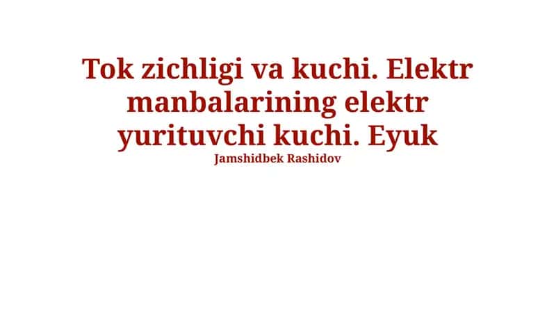Elektr manbalarining elektr yurituvchi kuchi 1