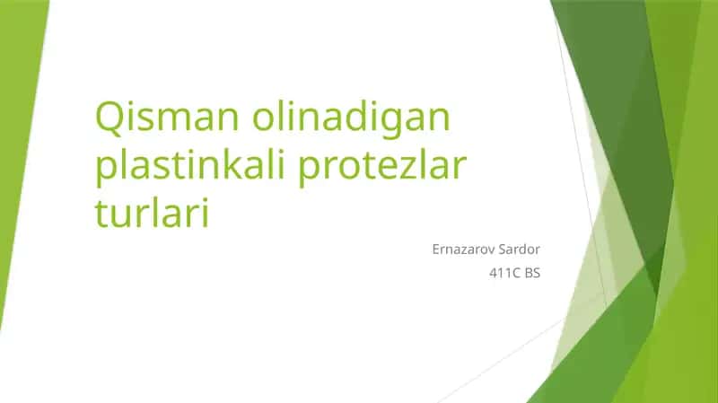 Plastinka protеzlar 1