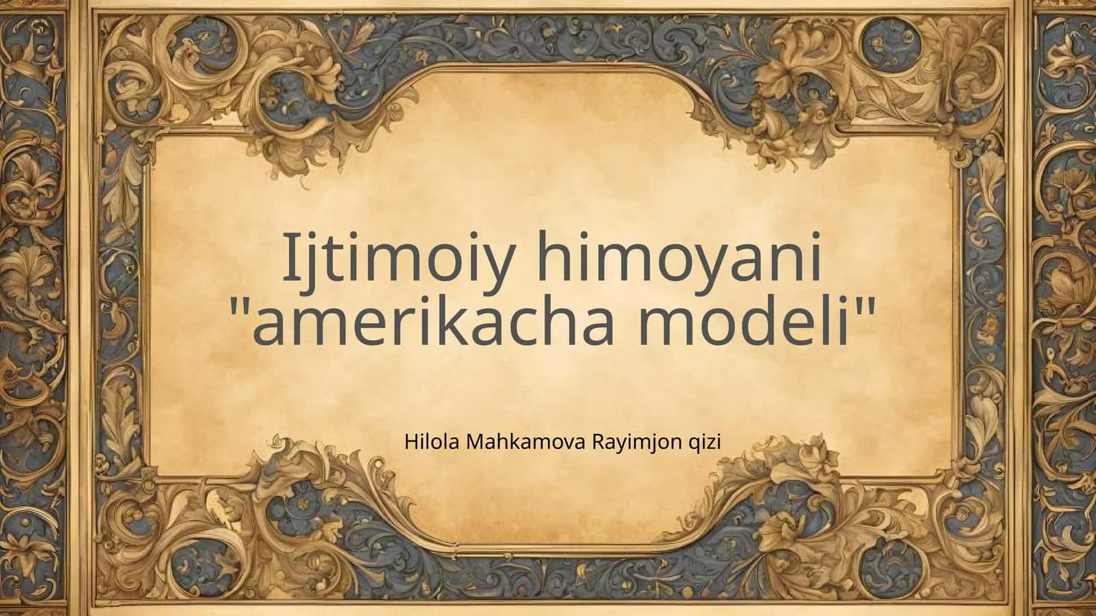 Ijtimoiy himoyani "amerikacha modeli" 1