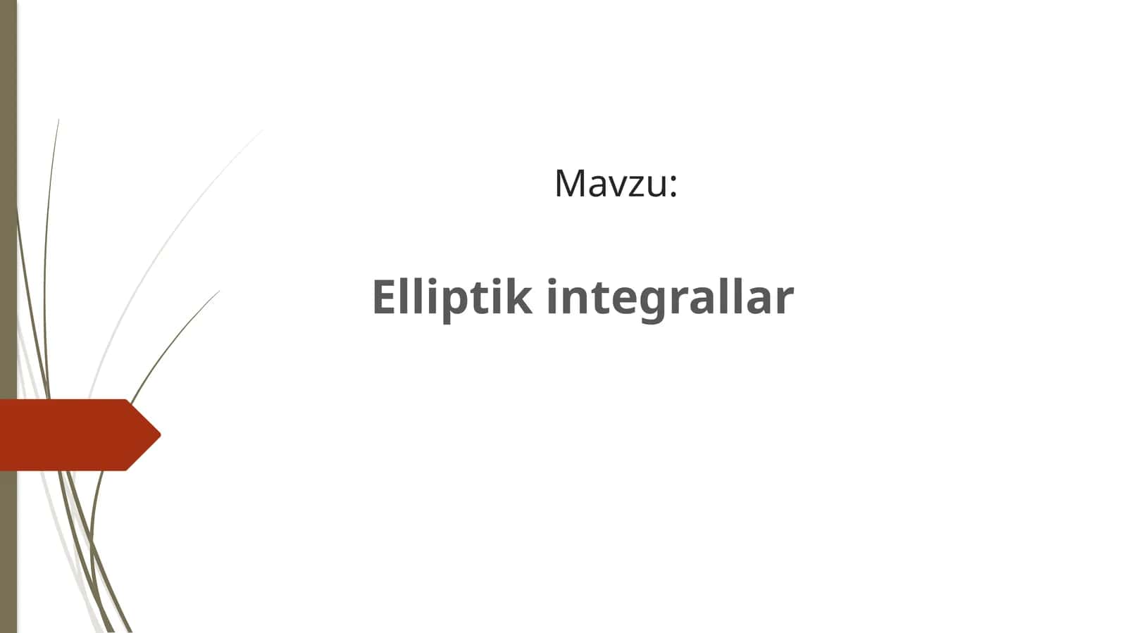 Elliptik integrallar 1