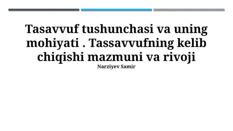 Sufizmning kelib chiqishi 1