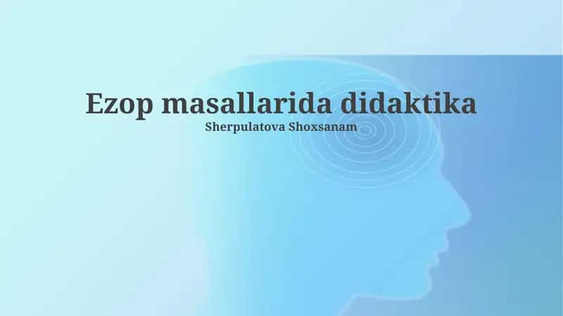 Эзоп масалларида дидактика 1