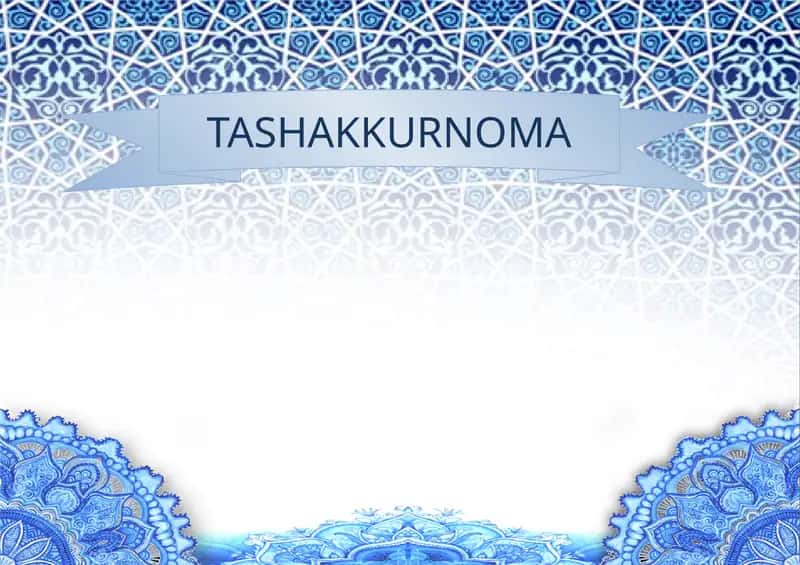 Tashakkurnoma shablon Word 1