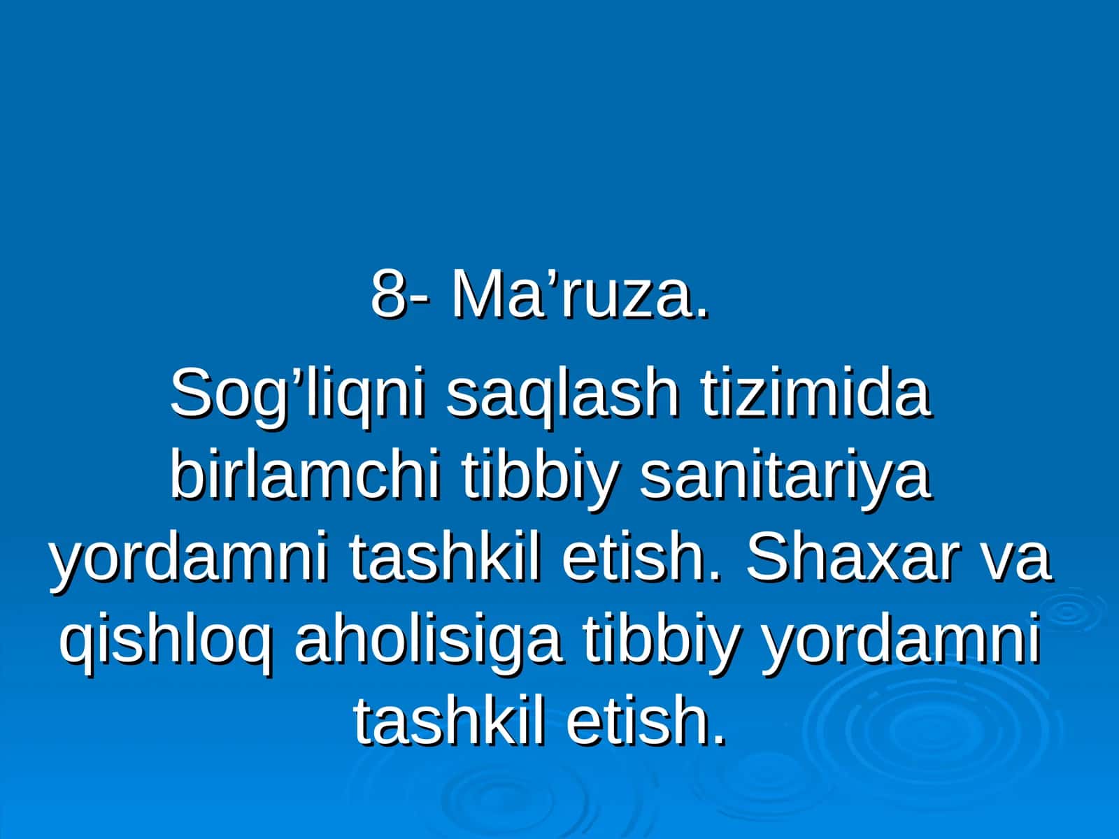 Sog’liqni saqlash tizimida birlamchi tibbiy sanitariya yordamni tashkil etish 1