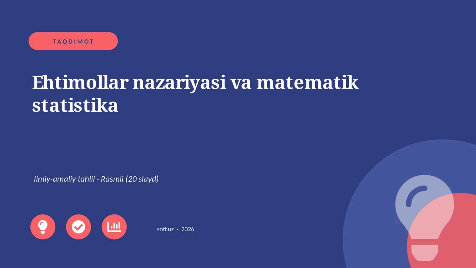 Ehtimollar nazariyasi va matematik statistika 1