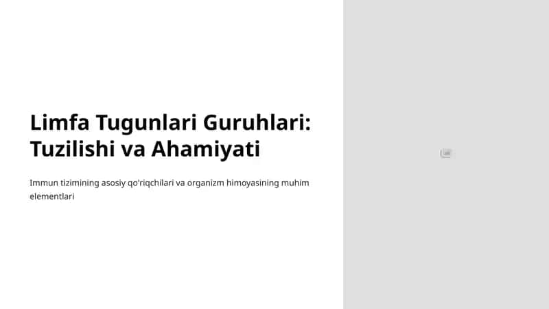 Limfa Tugunlari Guruhlari: Tuzilishi va Ahamiyati 1