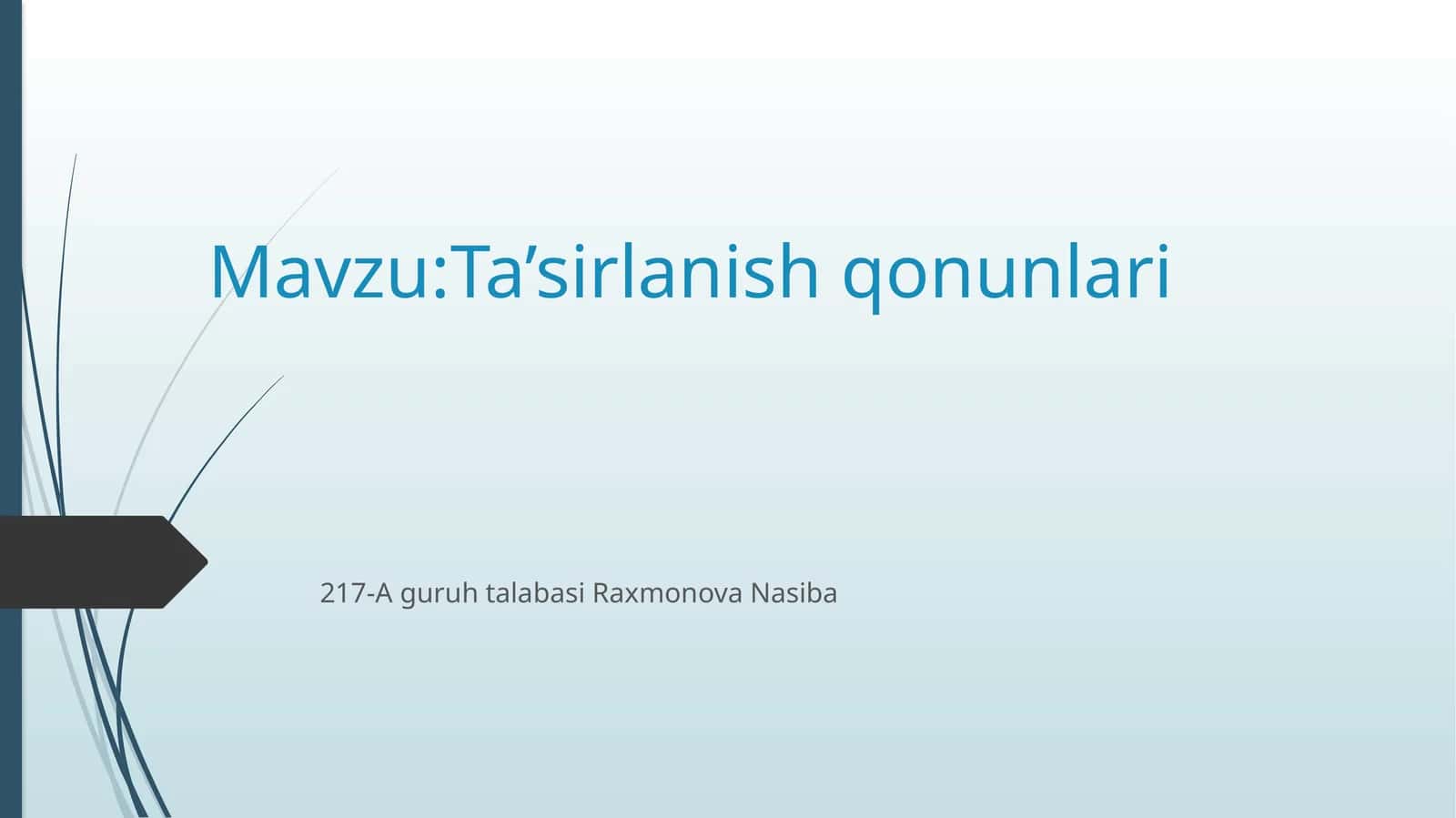 Ta’sirlanish qonunlari 1