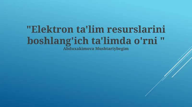 Elektron ta'lim resurslari 1