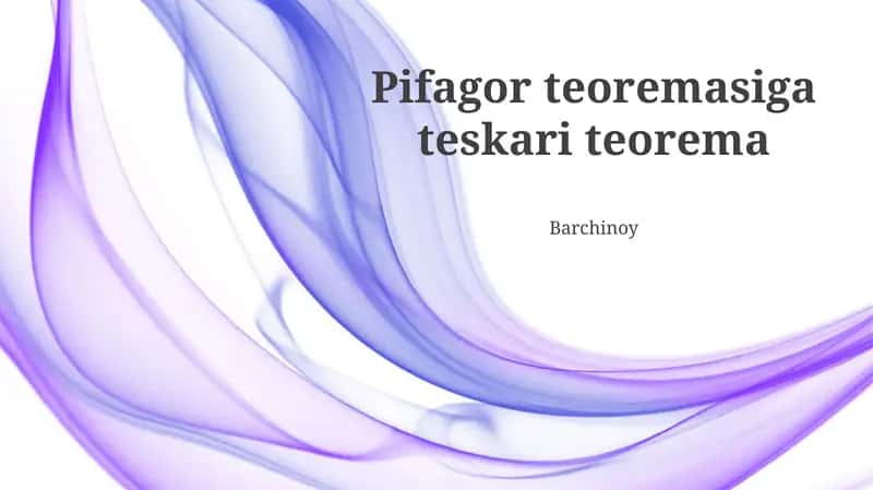 Pifagor teoremasiga teskari teorema 1
