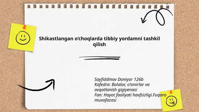Shikastlangan o‘choqlarda tibbiy yordamni tashkil qilish 1