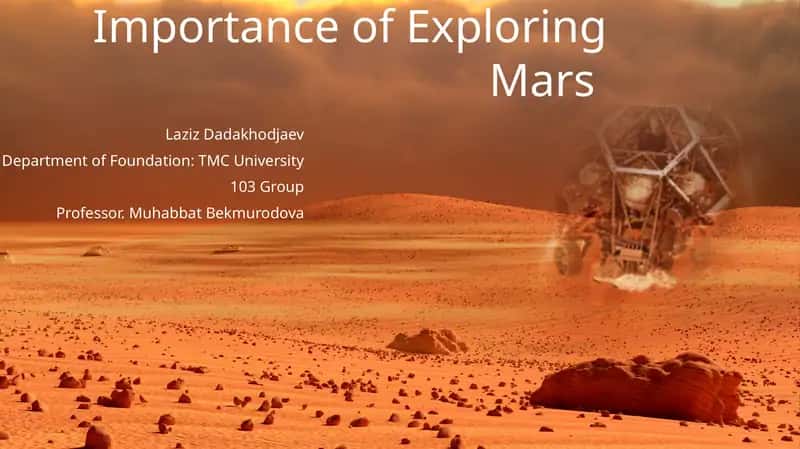 Importance of Exploring Mars 1