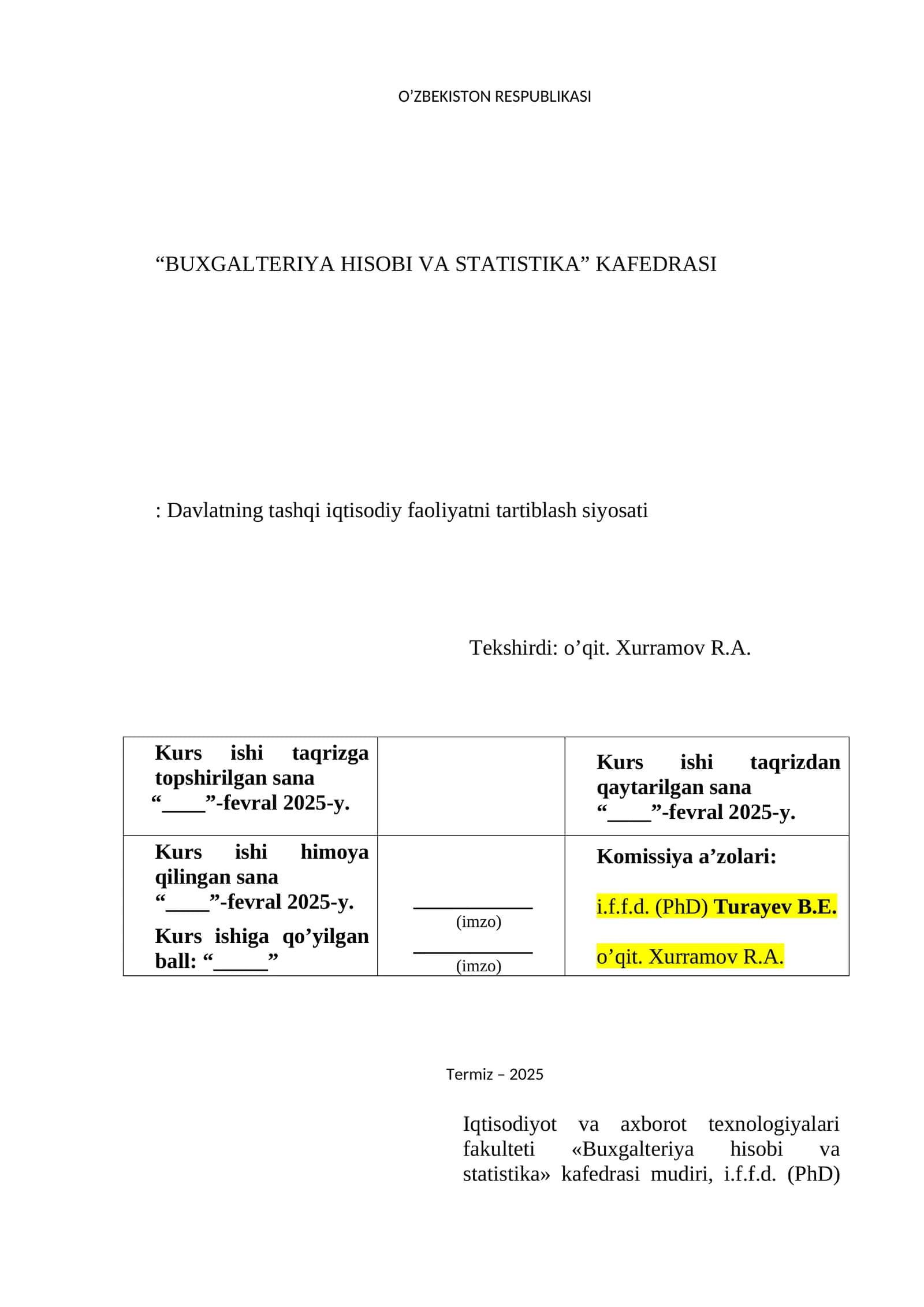 Davlatning tashqi iqtisodiy faoliyatni tartiblash siyosati 1