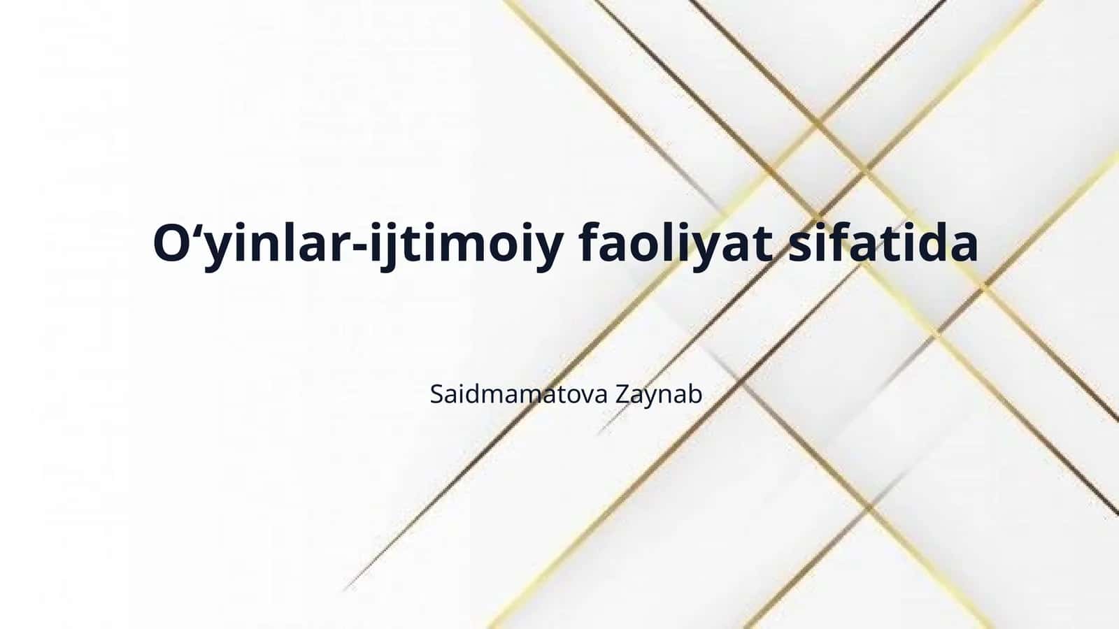 Oʻyinlar-ijtimoiy faoliyat sifatida 1