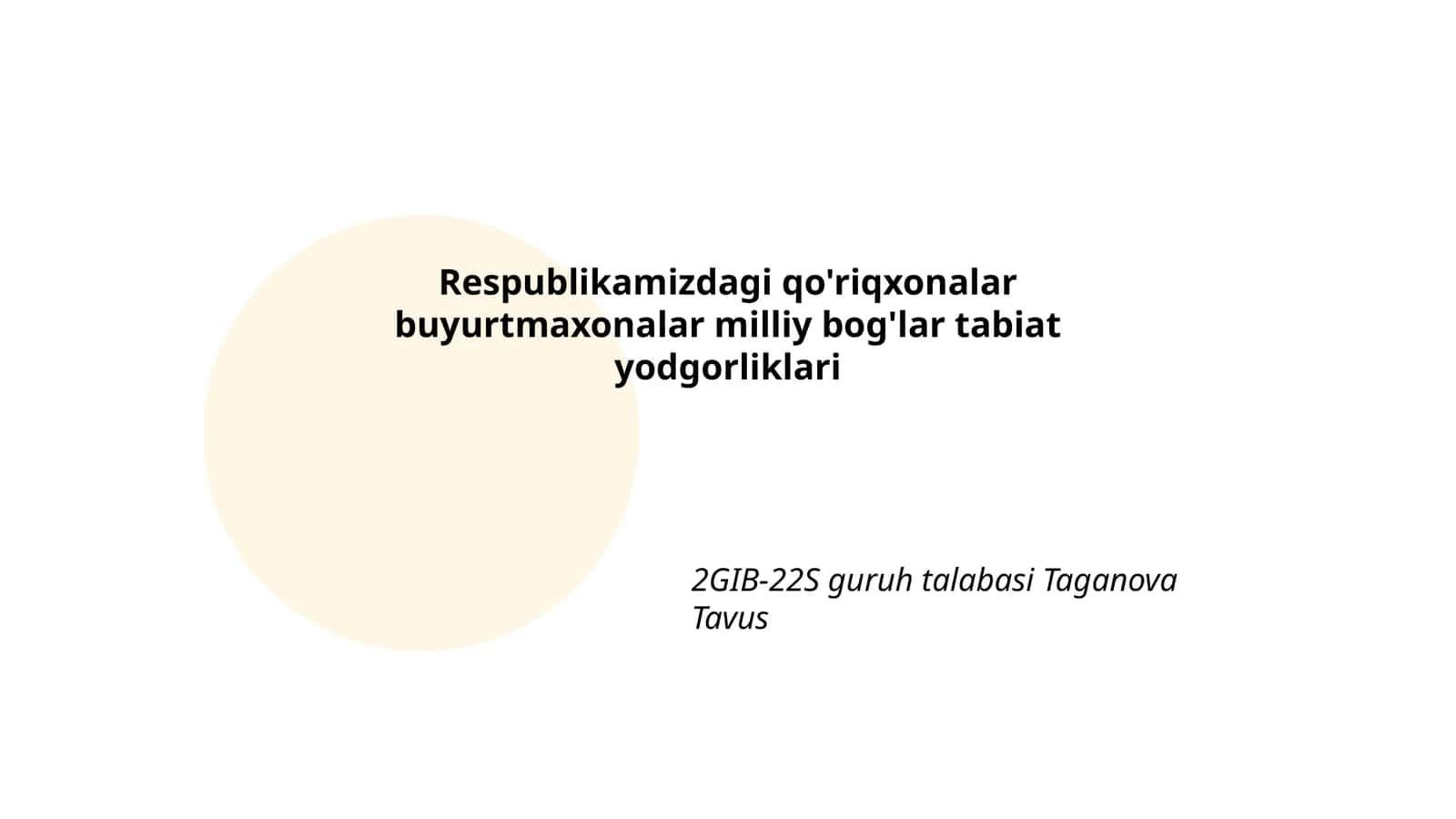 Respublikamizdagi qo'riqxonalar buyurtmaxonalar milliy bog'lar tabiat yodgorliklari 1