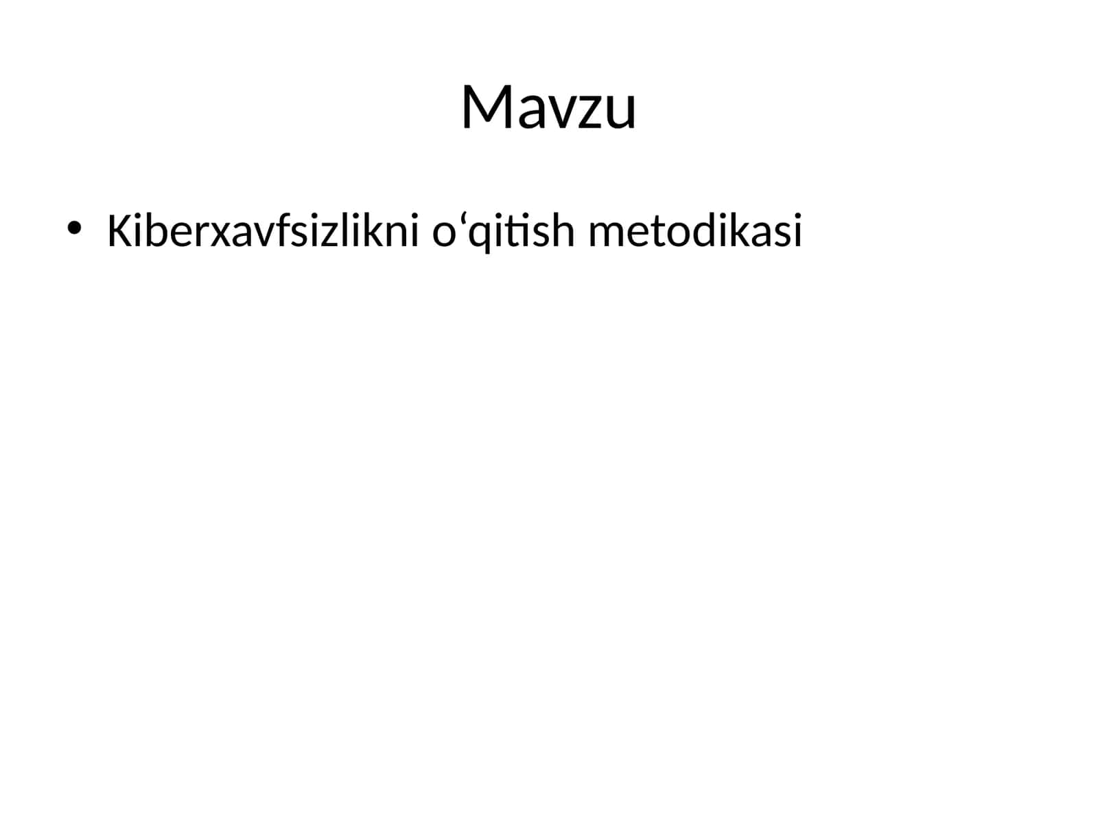 Kiberxavfsizlikni o‘qitish metodikasi 1