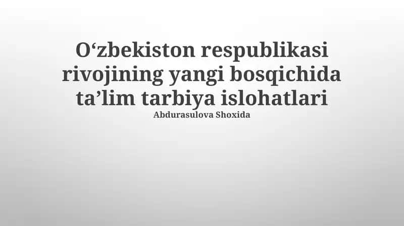 Maktabgacha taʼlim tizimini takomillashtirish 1