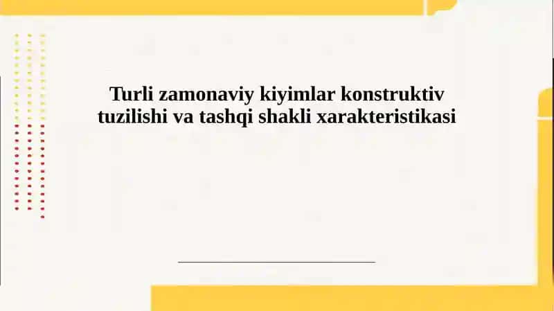 Zamonaviy kiyimlarning dizaynida foydalaniladigan materiallar va texnologiyalar tahlili