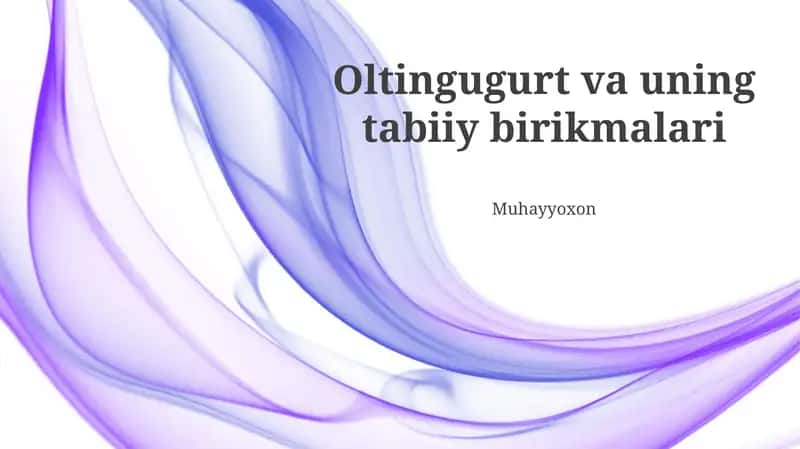 Oltingugurt va uning tabiiy birikmalari 1