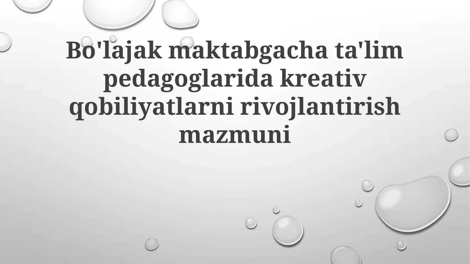Bo'lajak maktabgacha ta'lim pedagoglari uchun kreativ qobiliyatlarni rivojlantirish mazmuni 1