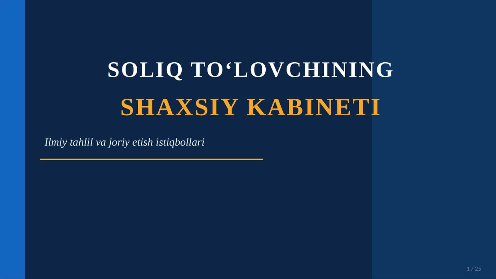 SOLIQ TO‘LOVCHINING SHAXSIY KABINETI 1