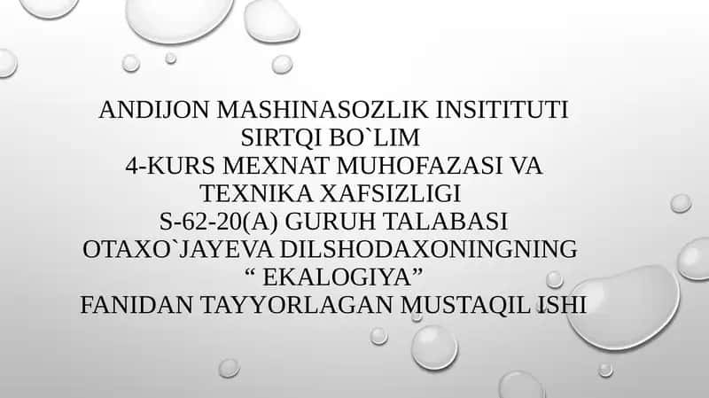 OZON QATLAMIning  YEMIRILISHI va uning SALBIY OQIBATLARI 1