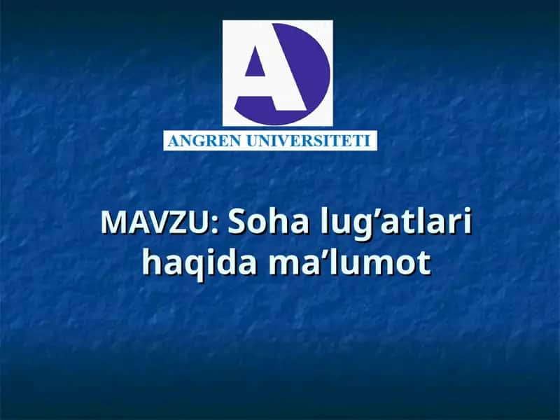 Soha lug’atlari 1