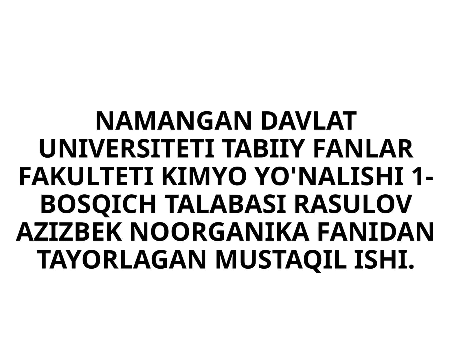 Galogenlar (Gologenlarning sul'fidlari,gologenlarning oksokislatalari) 1