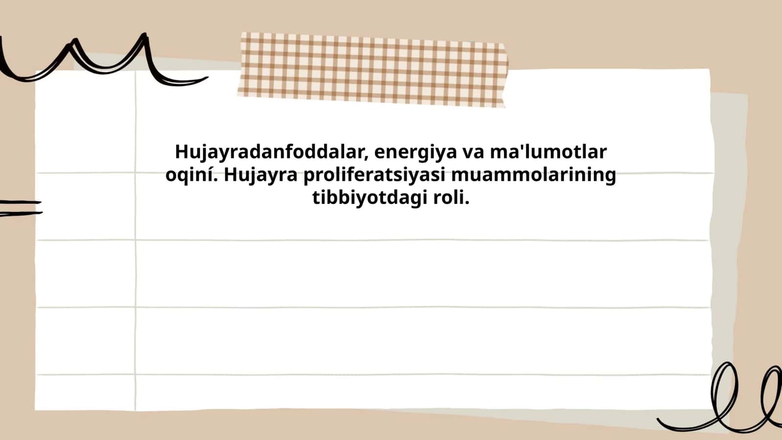 Hujayradanfoddalar, energiya va ma'lumotlar 1