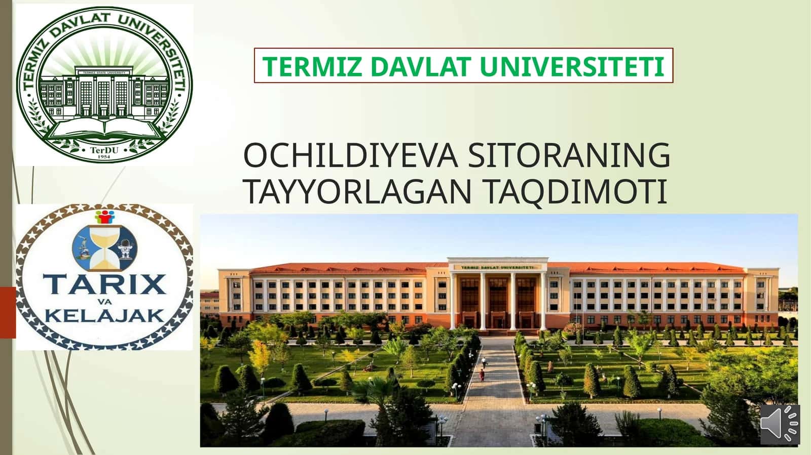 OCHILDIYEVA SITORANING TAYYORLAGAN TAQDIMOTI 1