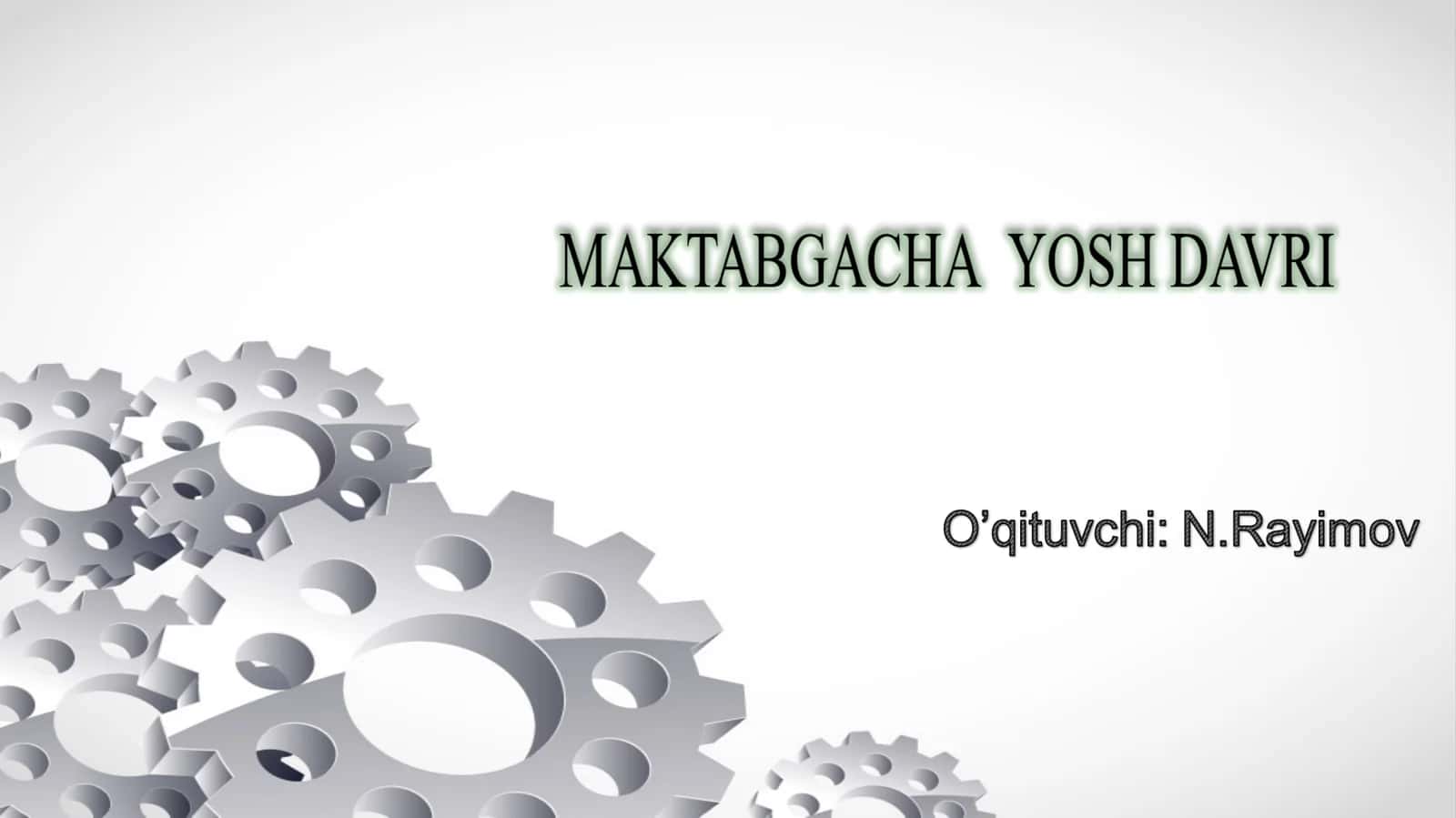 Maktabgacha yosh davrini davrlashtirish 1