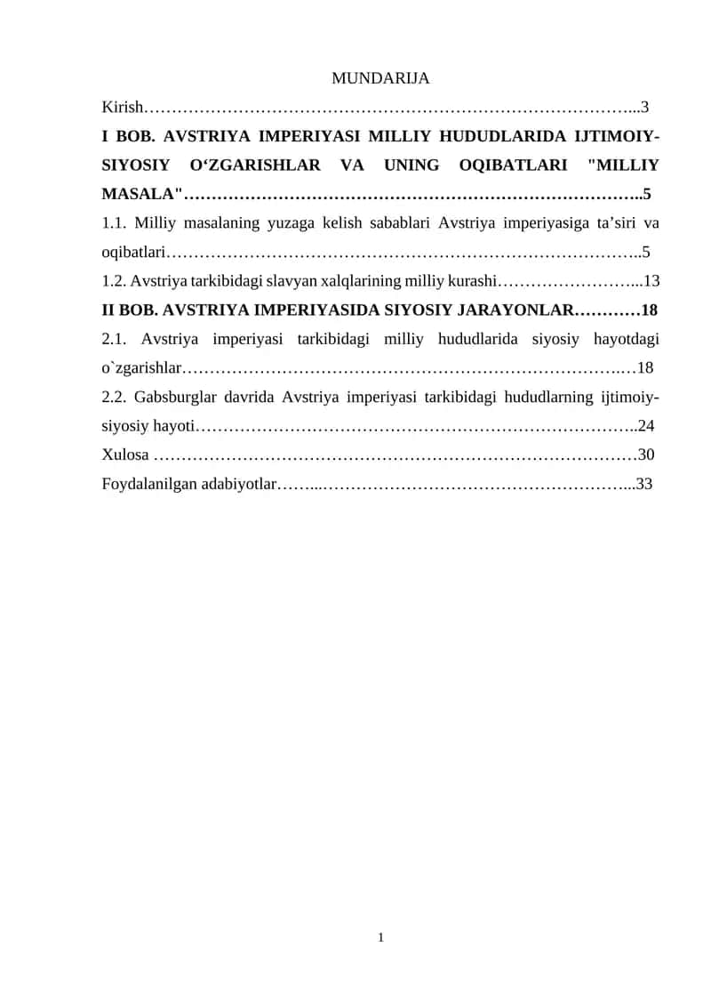 Avstriya Imperiyasida Milliy Masala 17 asrning ikkinchi yarmi 18n asrning boshi 1